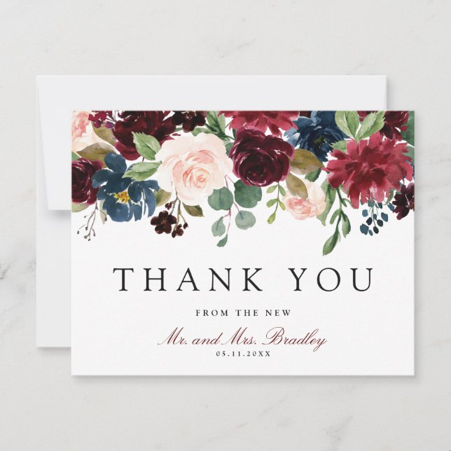 Burgundy Bouquet | Thank You Card (Front)