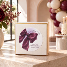 Burgundy Bow coquette Birthday Thank you Favour 