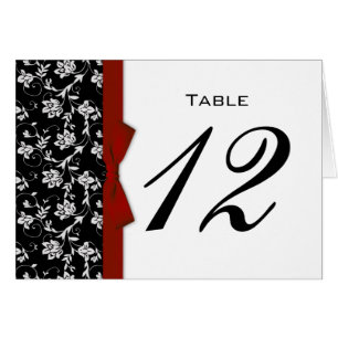 Burgundy Bow Mariage Numéro de tableau
