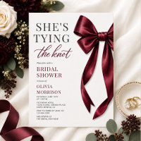 Burgundy Bow She's Tying the Knot Bridal Shower
