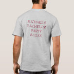 Burgundy Bow Tie Wedding Prom Bachelor Party Tee<br><div class="desc">Features an original marker illustration of a burgundy bow tie. Perfect for weddings, engagements, proms, anniversaries, and other celebrations. Simply personalize with your information. Designer is available to create and upload custom designs to match the colours and themes of your wedding or event--click "Ask this Designer" to begin the design...</div>