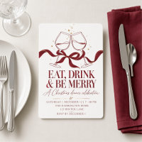 Burgundy Bow Wine Glass Christmas Dinner