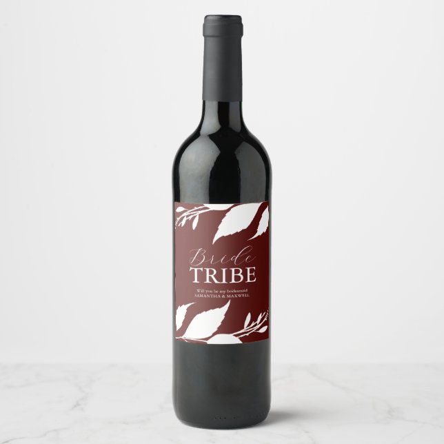 Burgundy Bridesmaid Proposal Label (Front)