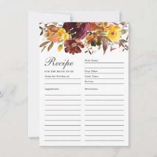 Burgundy Burnt Orange Floral Recette Pour Carte Ma