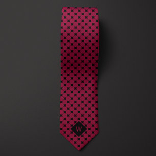 Burgundy Business Circles Monogram Tie
