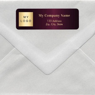 Burgundy business logo return address