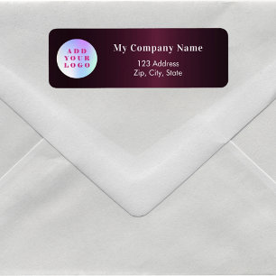 Burgundy business logo return address
