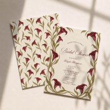 Burgundy Calla Lily Art Nouveau Bridal Shower