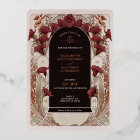 Burgundy Calla Lily Wedding Art Nouveau Mucha