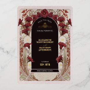 Burgundy Calla Lily Wedding Save The Date