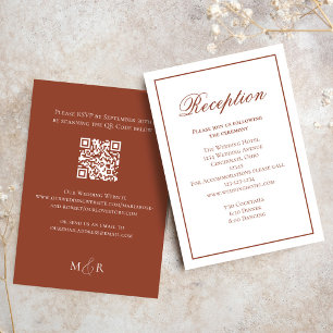 Burgundy Calligraphy Script Reception RSVP Enclosure Card