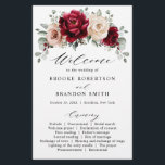 Burgundy Champagne Ivory Mauve Rose Floral Program<br><div class="desc">Elegant Burgundy Red,  Champagne ivory earthy floral theme wedding program card featuring elegant bouquet of Burgundy,  champagne ivory colour roses peonies  and sage green eucalyptus leaves. Please contact me for any help in customization or if you need any other product with this design.</div>