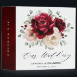 Burgundy Champagne Ivory Mauve Rose Floral Wedding Binder<br><div class="desc">Elegant Burgundy Red,  Champagne ivory earthy floral theme wedding photo album binder featuring elegant bouquet of Burgundy,  champagne ivory colour roses peonies  and sage green eucalyptus leaves. Please contact me for any help in customization or if you need any other product with this design.</div>