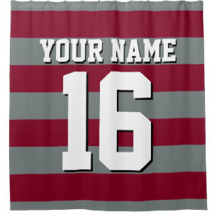 Burgundy Charcoal Sports Jersey Preppy Stripe