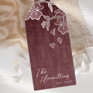 Burgundy Cherry Blossom Custom Established Year Cutting Board