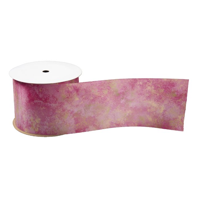 Burgundy Cherry Gold Ombre  Satin Ribbon (Spool)