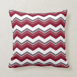 Burgundy chevron pattern throw pillow