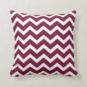 Burgundy Chevron Stripe Pillow