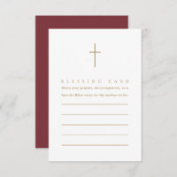 Burgundy Christian Mother's Blessing Card Prayers