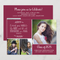 Burgundy Christian Proverbs Graduation
