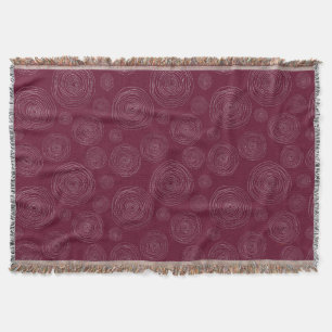 Burgundy Circle Throw Blanket