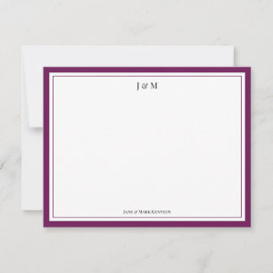 Burgundy Classic Custom Couple Monogram Card