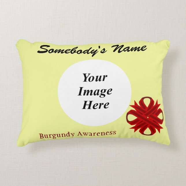 Burgundy Clover Ribbon Tmpl by Kenneth Yoncich Accent Pillow (Front)