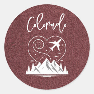 Burgundy Colorado Passport  Classic Round Sticker
