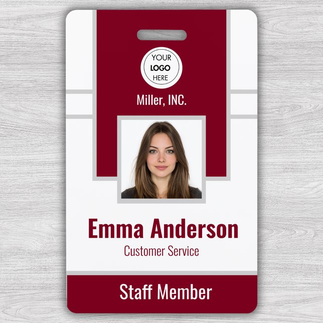 Burgundy | Conference and Education Staff Photo ID Badge (Creator Uploaded)