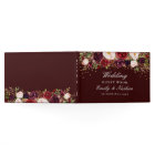 Burgundy Confetti Floral Mariage Livre d'hôtes