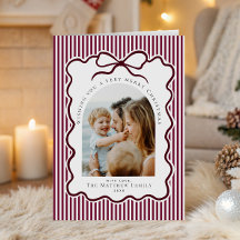 Burgundy Coquette Family Photo Christmas