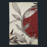 Burgundy & Cream Artistic Watercolor Leaves Kitchen Towel<br><div class="desc">Add a touch of elegance to your kitchen with this stylish botanical print kitchen towel. This modern hand towel features an artistic watercolor design in a cream, burgundy and greige colour palette with a zen watercolor leaf and a geometric circle composition with shades of grey and burgundy with black and...</div>