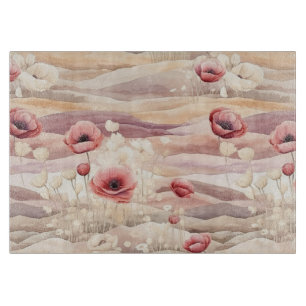 Burgundy Cream Blush Floral Bridal Shower Cutting Board