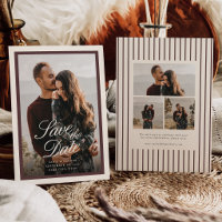 Burgundy & Cream Classic Script Photo Wedding