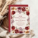 Burgundy Cream Watercolor Floral 40th Birthday Invitation<br><div class="desc">Celebrate 40 fabulous years with this sophisticated floral birthday invitation. The burgundy,  blush,  and ivory watercolor flowers create a beautiful autumn-inspired design that’s perfect for a memorable milestone celebration.</div>