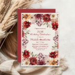 Burgundy Cream Watercolor Floral 50th Birthday Invitation<br><div class="desc">Mark a golden milestone with this elegant 50th birthday invitation. Rich autumn-inspired florals in burgundy,  blush,  and gold create a warm and sophisticated design,  perfect for celebrating half a century in style.</div>