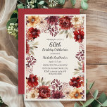 Burgundy Cream Watercolor Floral 60th Birthday Invitation<br><div class="desc">Elegant burgundy and cream-coloured watercolor floral fall/autumn birthday party invitation for women. This invitation is designed for a 60th birthday but can be customized for anyone of any age. Contact me for assistance with your customizations or to request additional matching or coordinating Zazzle products for your event.</div>
