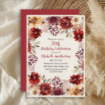 Burgundy Cream Watercolor Floral 70th Birthday Invitation<br><div class="desc">Elegant burgundy and cream-coloured watercolor floral fall/autumn birthday party invitation for women. This invitation is designed for a 70th birthday but can be customized for anyone of any age. Contact me for assistance with your customizations or to request additional matching or coordinating Zazzle products for your event.</div>