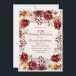 Burgundy Cream Watercolor Floral 90th Birthday Invitation<br><div class="desc">Celebrate 90 remarkable years with this gorgeous floral invitation. The burgundy,  blush,  and autumn-inspired flowers add a timeless,  elegant touch to your milestone event.</div>