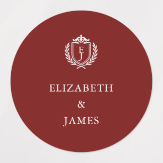 Burgundy Crest Wedding Custom Initials