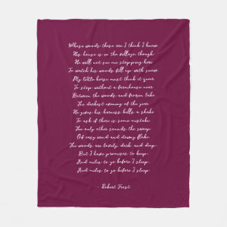 Burgundy Custom Poem Song Lyric Quote  Fleece Blanket