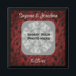 Burgundy Daisies Wedding Photo Personalized Magnet<br><div class="desc">Elegant textured effect burgundy daisies floral design frame save the date wedding announcement favour refrigerator magnet. Ready for your special photo. Fill in your information in the template. Make more changes to text and font size, style, and colour by clicking on Customize. Add your photo by clicking on Change and...</div>