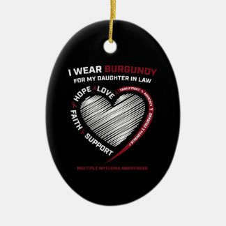 Burgundy Daughter In Law Multiple Myeloma Ceramic Ornament