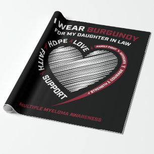 Burgundy Daughter In Law Multiple Myeloma Wrapping Paper