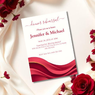 Burgundy Dinner Rehearsal Invitation