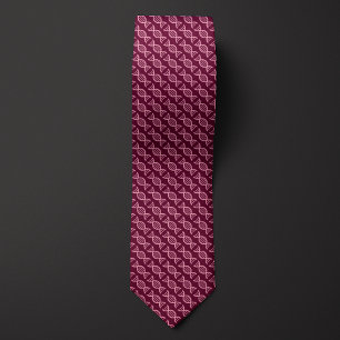 Burgundy DNA Double Helix Pattern  Tie