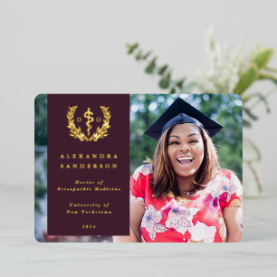 Burgundy DO Asclepius Faire-part de graduation