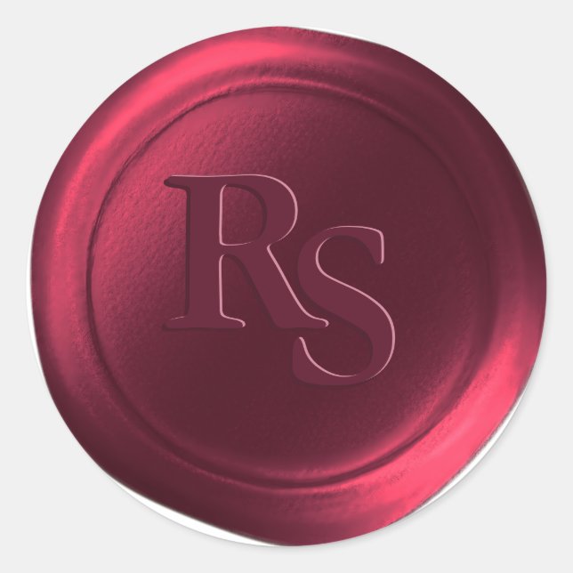 Burgundy Double Monogram Wedding Wax Seals (Front)