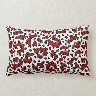 Burgundy Double Scale Leopard Print Throw Pillow
