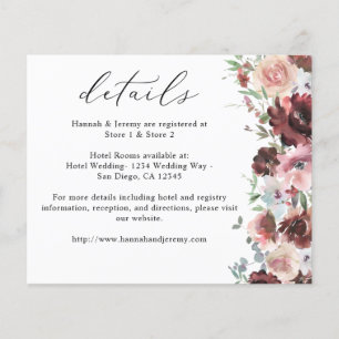 Burgundy & Dusty Blush Pink 5 Floral Details Flyer